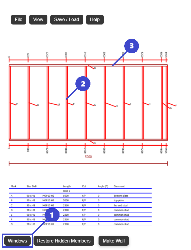 Change lintel size - step 3