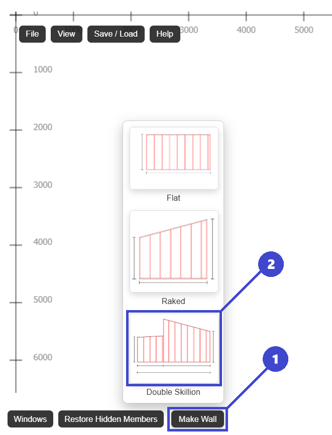 Change lintel size - step 1