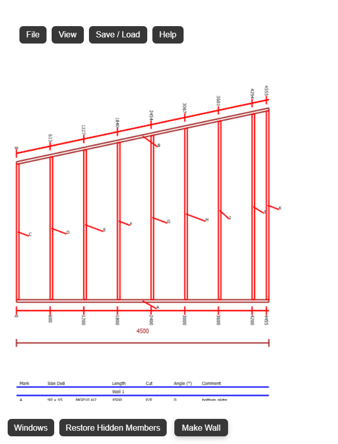 Raked wall adjustments