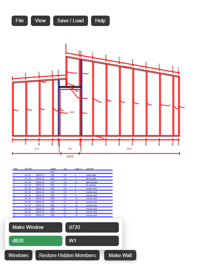 Change lintel size - step 2