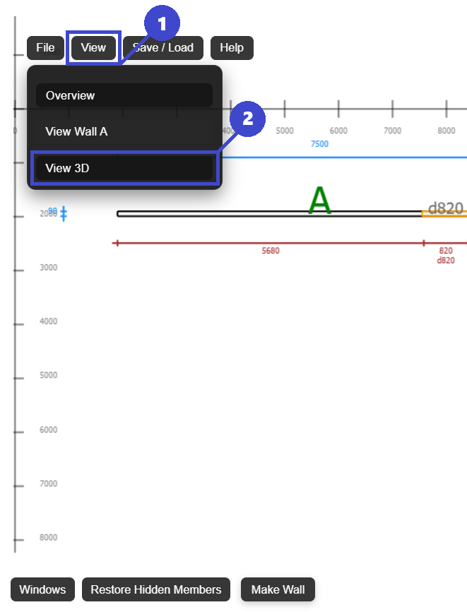 Change lintel size - step 1